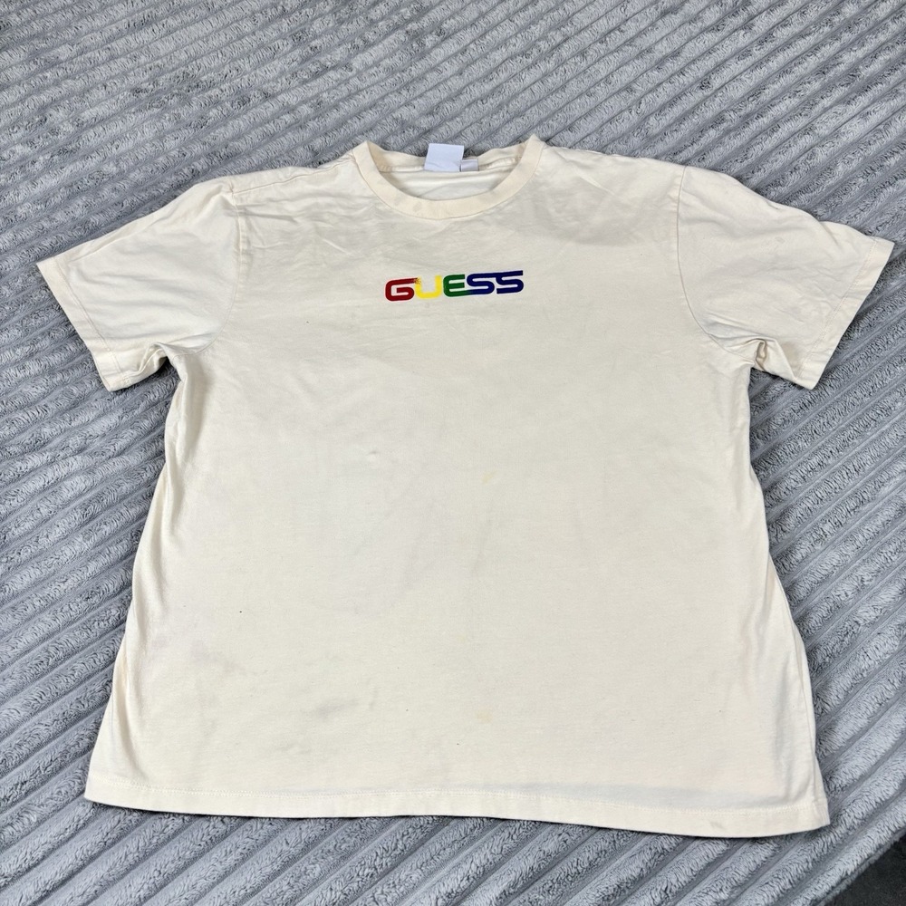 Guess x J Balvin Collab Smile Face T-Shirt Size Large USED‎